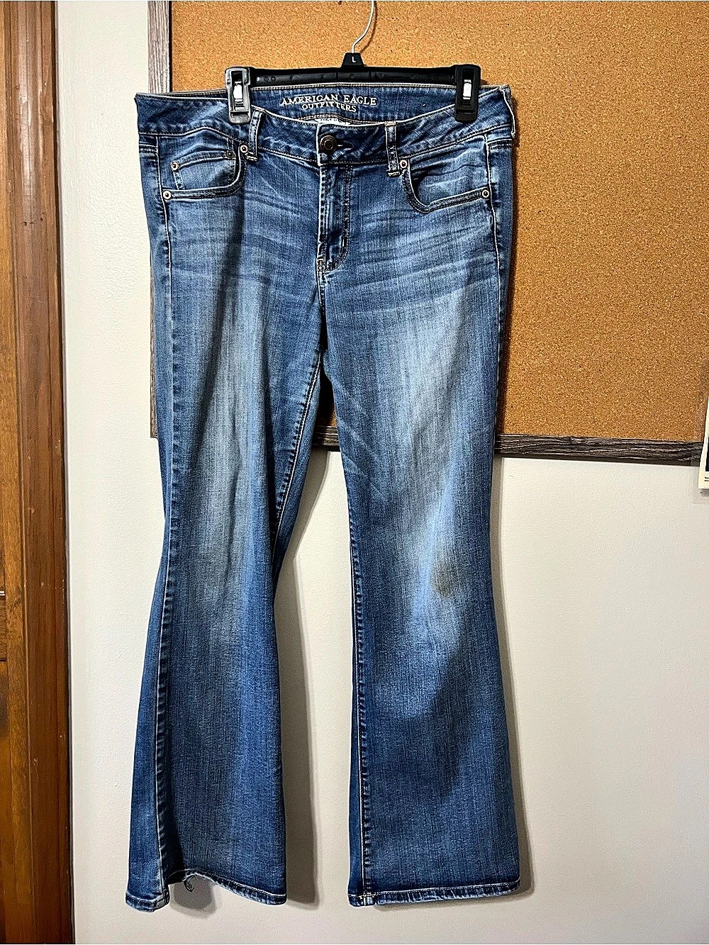 American Eagle Flare Jeans in Blue Waist 14